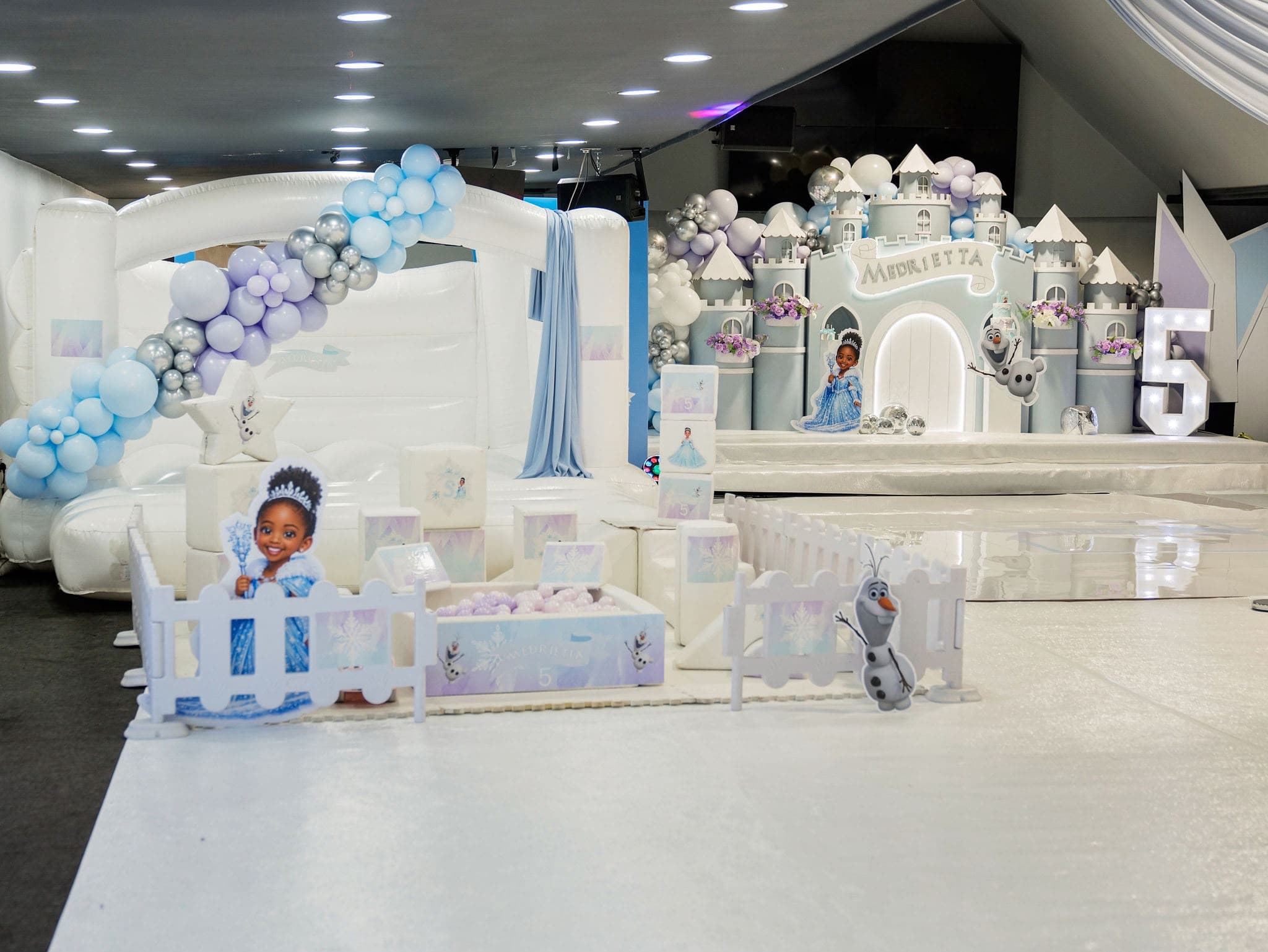 Frozen inspired children’s birthday celebration with an ice castle